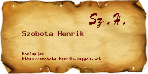 Szobota Henrik névjegykártya